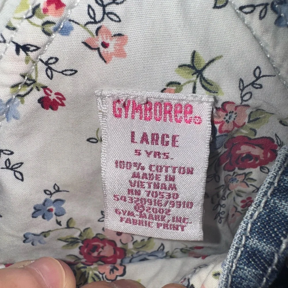 Y2K Vintage Patchwork Gymboree 100% Cotton Denim Overall Dress 5T EUC